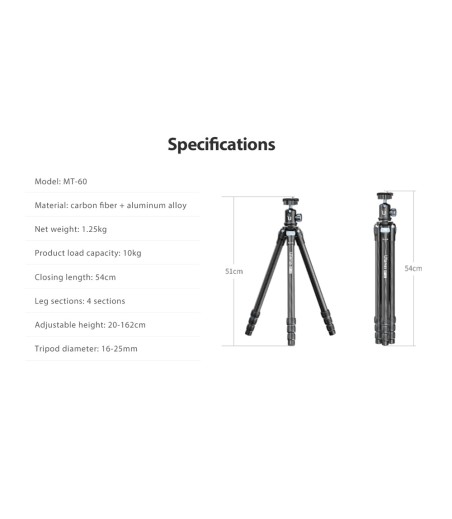 Tripode Ulanzi MT-60 (Fibra de Carbono)