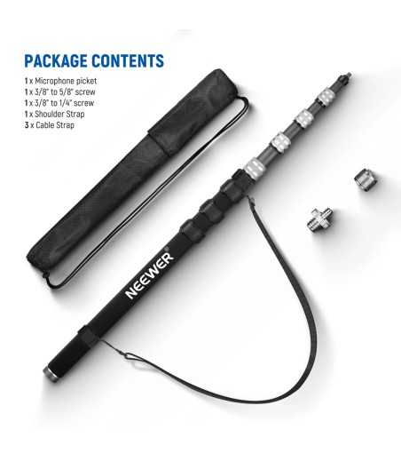 Extension Neewer (Boom Pole) para Microfonono MS-300C (Fibra de Carbono)