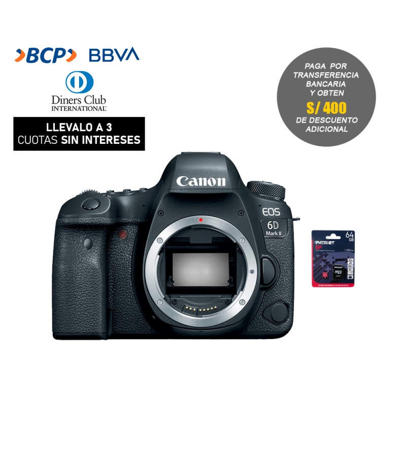 Camara Canon EOS 6D Mark II (Solo Cuerpo) (Obsequio: Memoria 64gb)