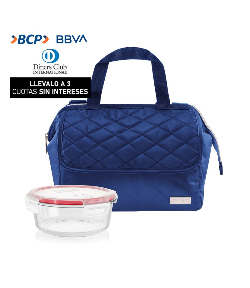 Lonchera Pyrex Ejecutiva Azul termica + Taper 400ml - 300298