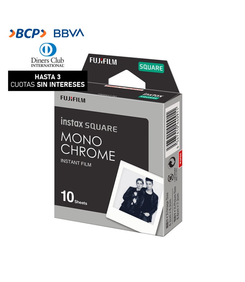 Pack de pelicula Fujifilm Square Mono Chrome x10