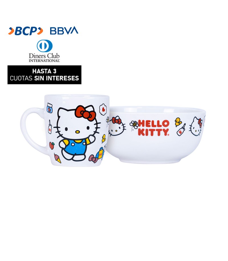 Vajilla infantil Ceramica 2Pz Hello Kitty Scool 704061