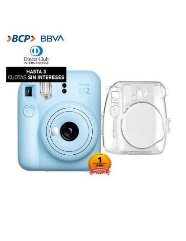 Camara Fujifilm Instax Mini 12 Azul + Estuche Transparente