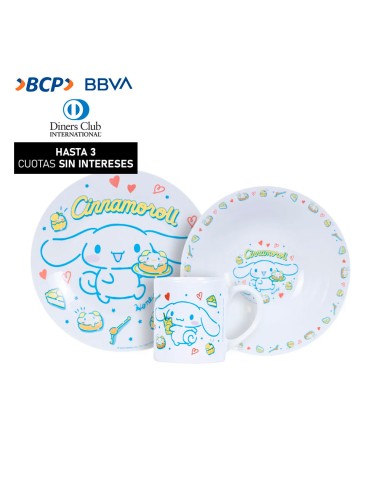 Vajilla infantil Ceramica 3Pz Cinamonroll Scool 704057