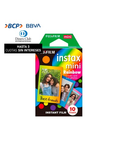 Pack de pelicula Fujifilm Instax Mini Rainbow x 10 unid