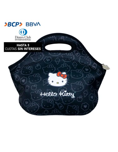 Lonchera Hello Kitty negra Neopreno Scool