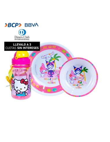 Vajilla infantil Hello Kitty & Amigos +Tomatodo Scool 703510