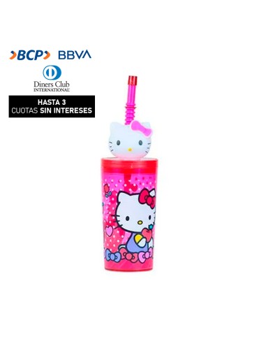 Vaso Hello Kitty 3D Scool tumbler c /caña 703204