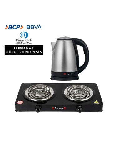 Cocina de mesa Imaco 2H + Hervidor 1.8 Lt ke1801