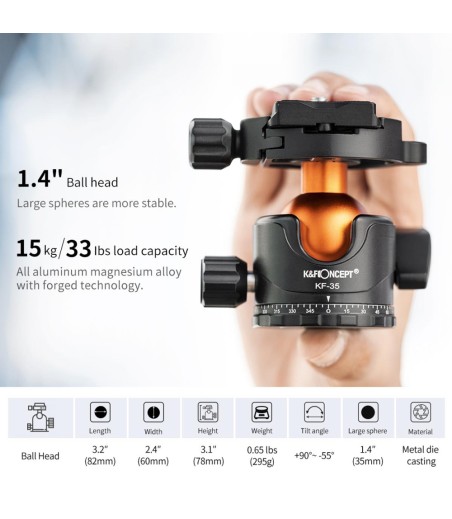 Tripode K&F Concept Mutate Series M1+BH-35L KF09.105