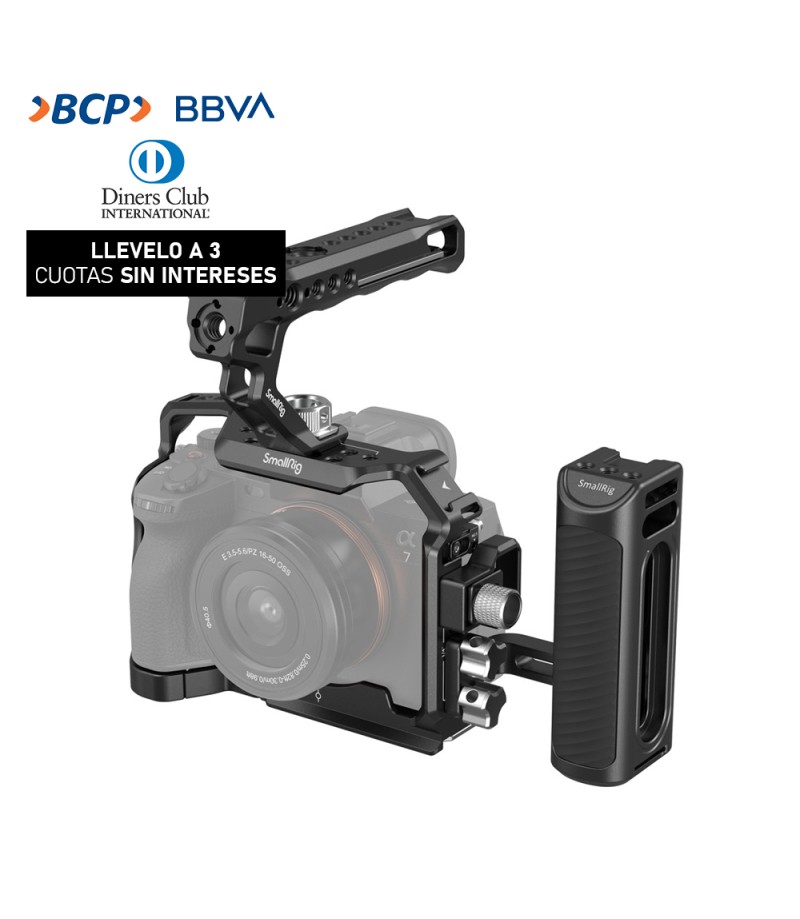 SmallRig - Jaula completa con mango lateral de silicona para Sony